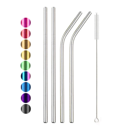 Metal Colorful Straw Set With Cleaner Brush